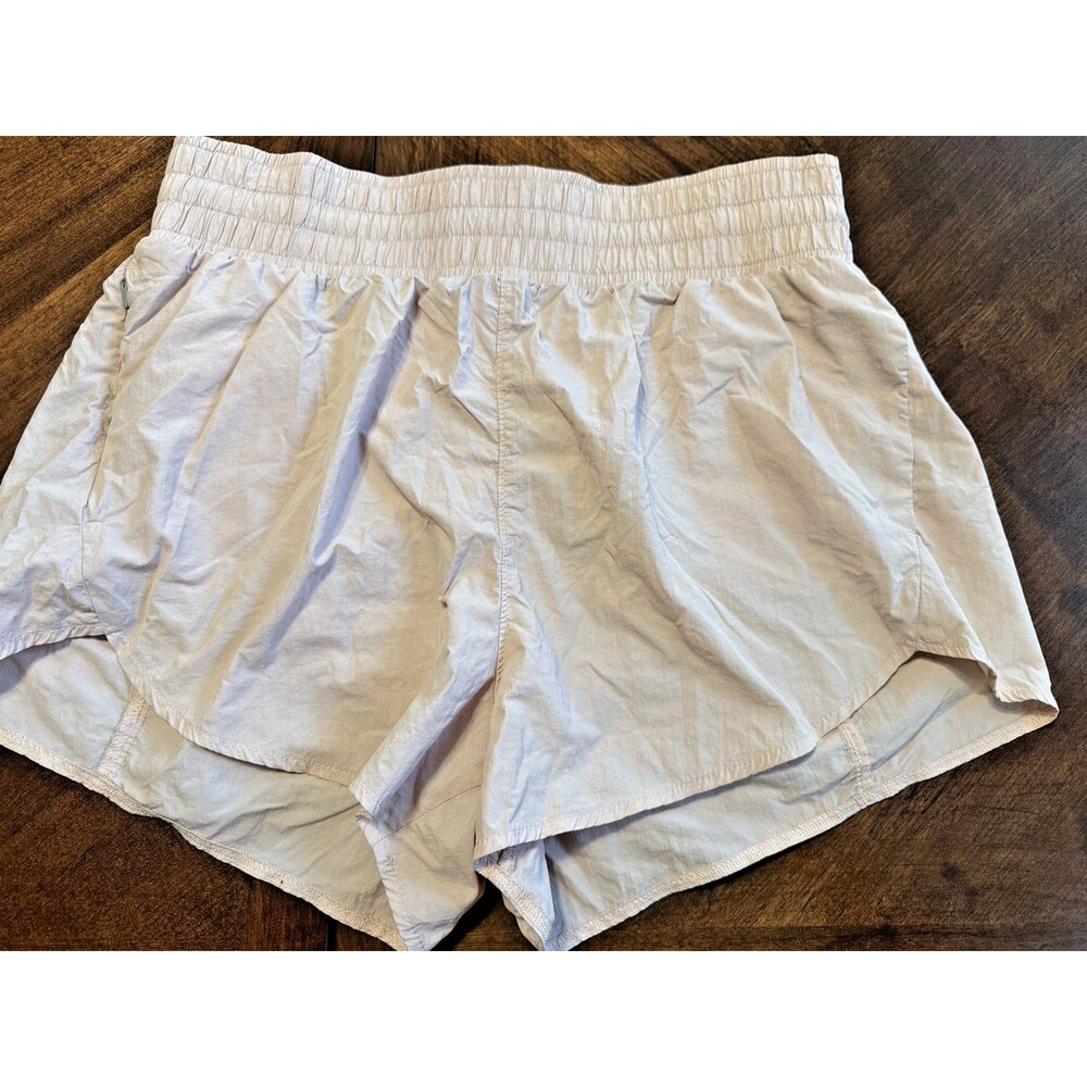 All in Motion Shorts Nylon Women’s L Running Drawstring Zip Pockets Pale Pink